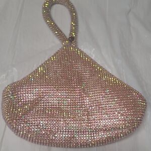 Jessica McClintock Pink Rhinestone Clutch